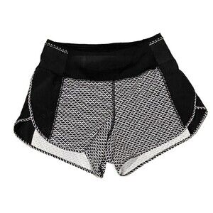 Lululemon Real Quick Perforated Shorts Monochromatic Black White Running Size 4